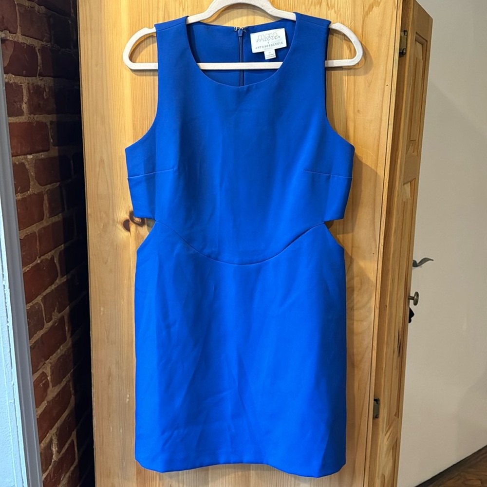 Never Worn Anthropologie Royal Blue Sleeveless Side Cutout Dress M